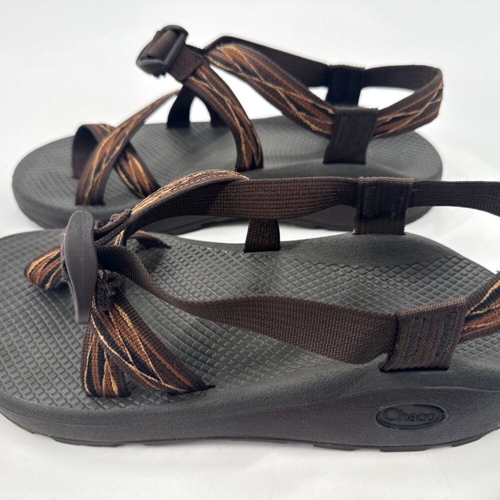 Chaco Z/2 Sandals Mens 10 Hiking Toe Loop Vibram Brown Adjustable Straps Outdoor